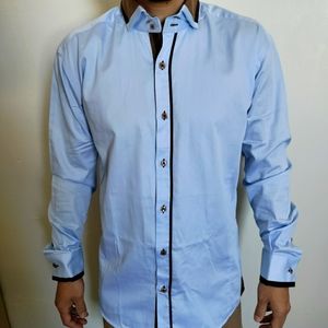 Maceoo blue cotton men's shirt Sz 2